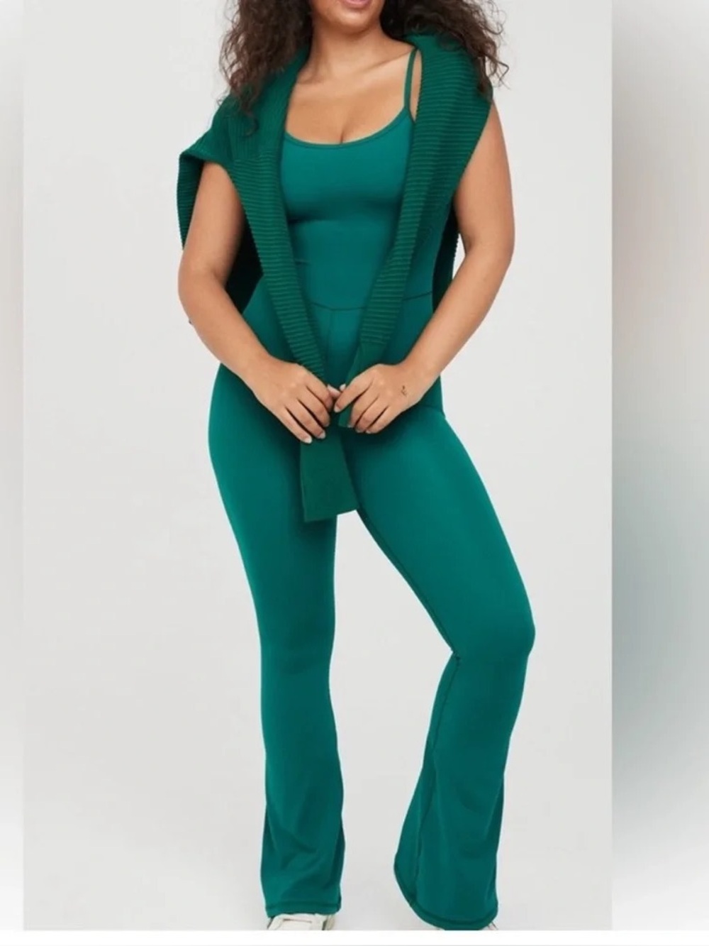 Offline by Aerie castle green flare jumpsuit